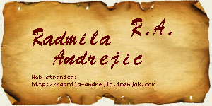 Radmila Andrejić vizit kartica